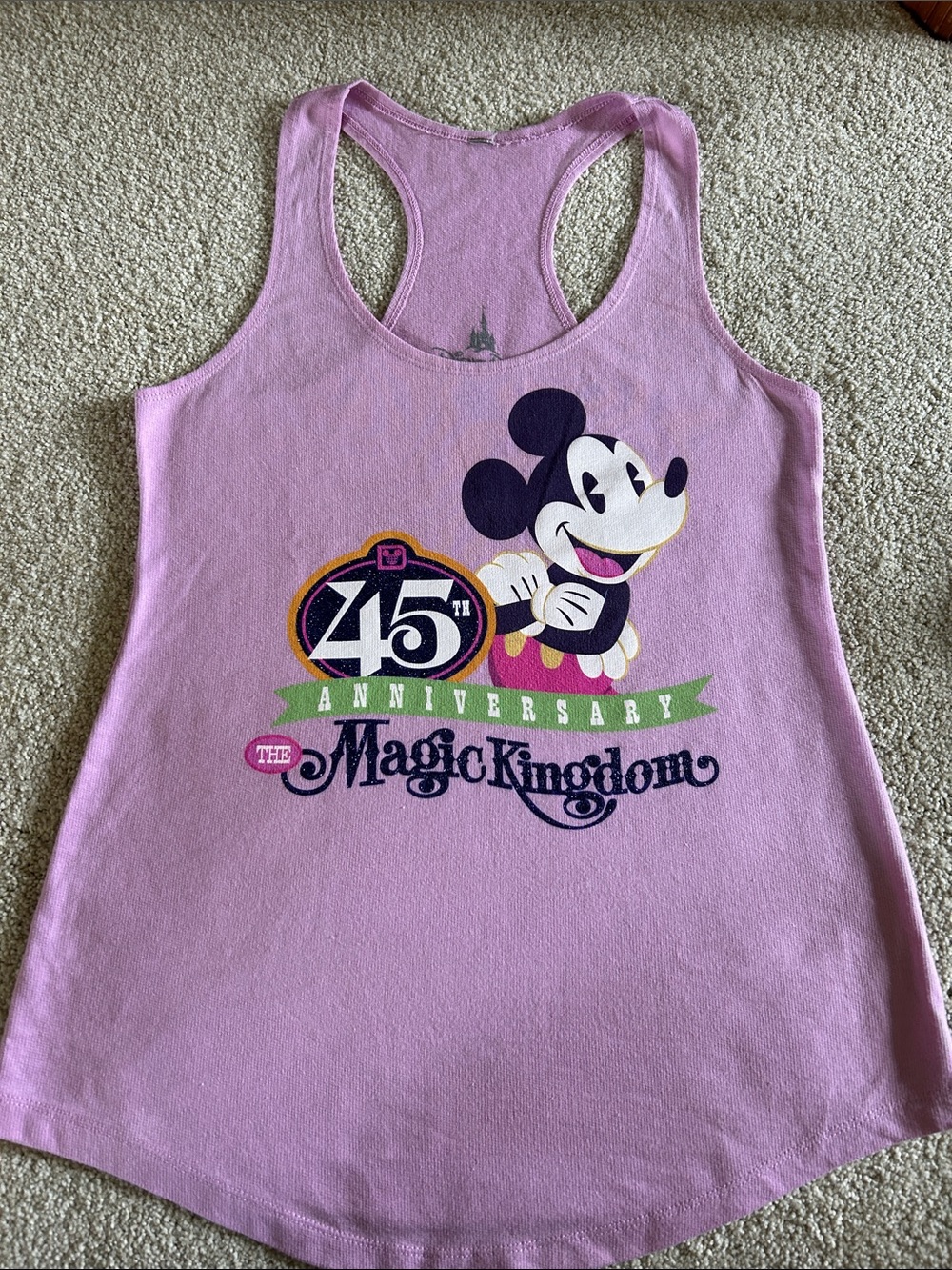 Disney Pink Mickey Mouse 45th Anniversary Racerback Tank